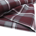 School Plaid Fabric - Grey White Burgundy, 60" Wide