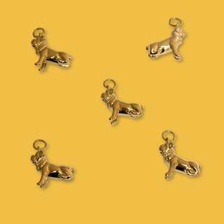 Dije de Pug Stainless Steel con Baño en Oro 18kt, 15mm - 1 pieza