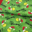 Tela Estampada de 100% Algodón , 44/45" Merry Grinchmas - Verde