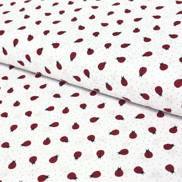 Tela Estampada de 100% Algodón 44" Polka Dots, Mariquitas - 1 yarda