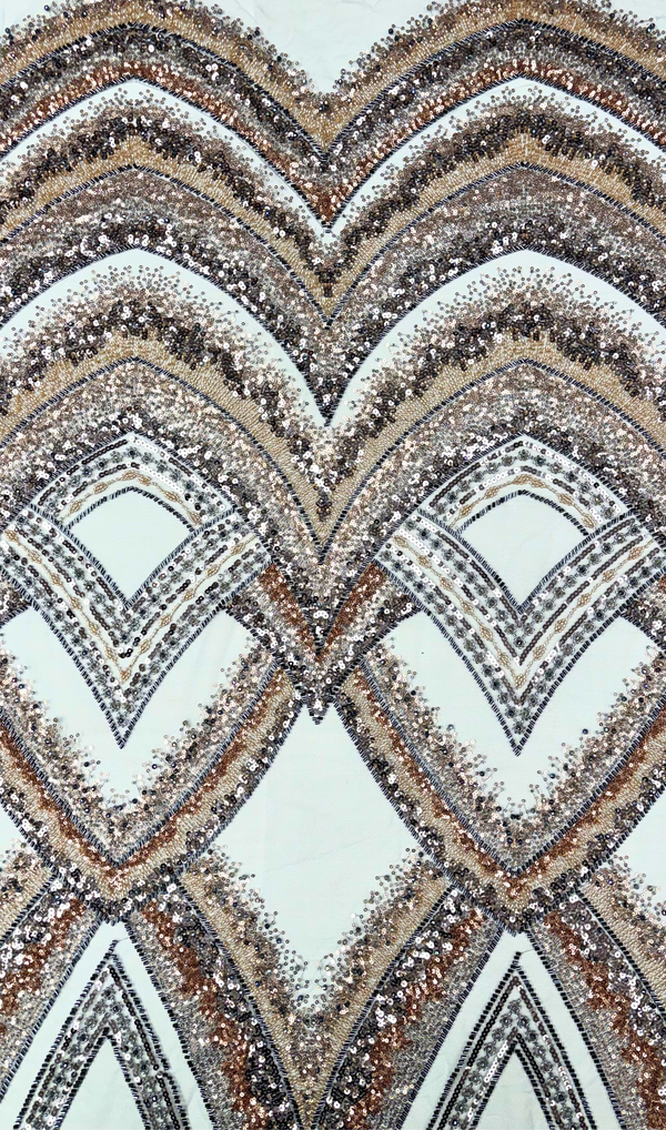 Embroidered Lace Tulle Fabric 65”, Pale Blue - 1 yard
