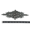 Rhinestone Applique, 9.5" x 3.5", Negro – 1 pieza