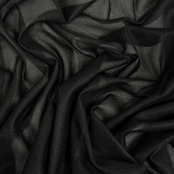 Tela Tricot Adherible 60”, 100% Poliéster, Negro - 1 yarda
