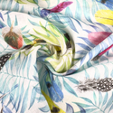 Tela Hilo 100% Estampada 58", Hojas y Plumas - 1 yarda