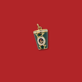 18kt Gold-Plated Stainless Steel Coffee Charm, 20mm - 1 piece
