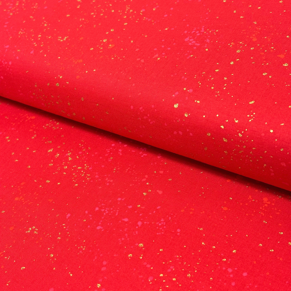 Tela Estampada de 100% Algodón 44" Speckled, Rojo- 1 yarda