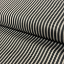 Tela Estampada de 100% Algodón 44" Rayas Finas, Negro / Gris - 1 yarda