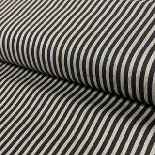 Tela Estampada de 100% Algodón 44" Rayas Finas, Negro / Gris - 1 yarda