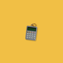 Dije de Calculadora Stainless Steel con Baño en Oro 18kt, 15mm - 1 pieza