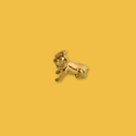 18kt Gold Plated Stainless Steel Pug Charm, 15mm - 1 piece