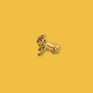 Dije de Pug Stainless Steel con Baño en Oro 18kt, 15mm - 1 pieza