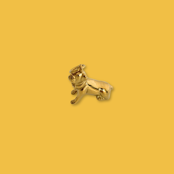 18kt Gold Plated Stainless Steel Pug Charm, 15mm - 1 piece