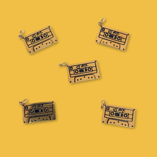 18kt Gold Plated Stainless Steel Cassette Charm, 10mm – 1 piece