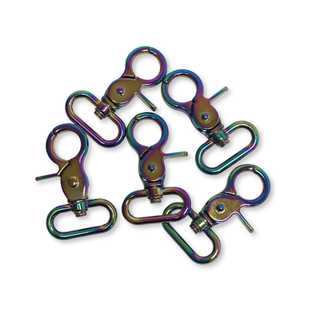 Iridescent Rainbow Snap Hook 1", 25 mm – 2 pieces