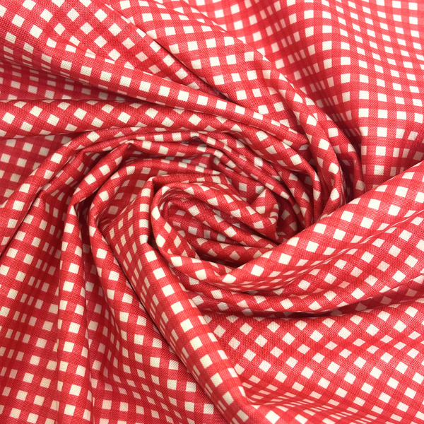 Tela Estampada de 100% Algodón 44" Gingham, Tea Rose - 1 yarda