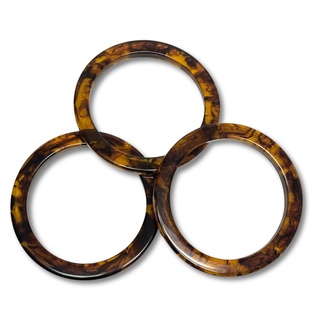 Asas para Carteras Forma de Círculo en Acrílico 11.5 cm, Ámbar – 1 par