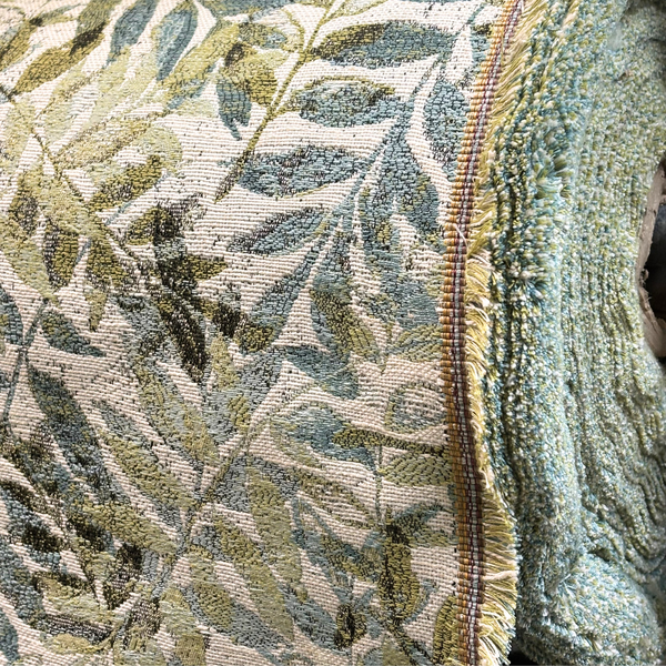 Tela Brocado 60”, Hojas Verdes – 1 yarda
