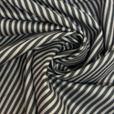 Tela Estampada de 100% Algodón 44" Rayas Finas, Negro / Gris - 1 yarda