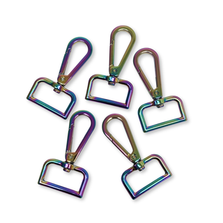 Rainbow Iridescent Snap Hook 1", 25 mm – 2 pieces