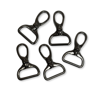 Black Snap Hook 1", 25 mm – 2 pieces