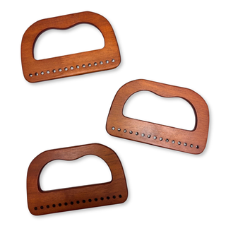 Asas para Carteras en Madera 15 cm, Marrón Rojizo – 1 par