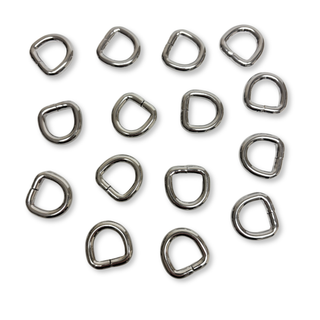 Silver D-Ring ½", 12 mm – 4 pieces