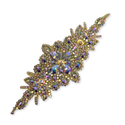 Rhinestone Applique, 9.5" x 3.5", Amarillo Claro – 1 pieza