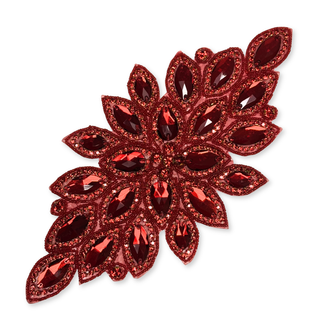 Rhinestone Applique, 11.5" x 5.5", Rojo – 1 pieza