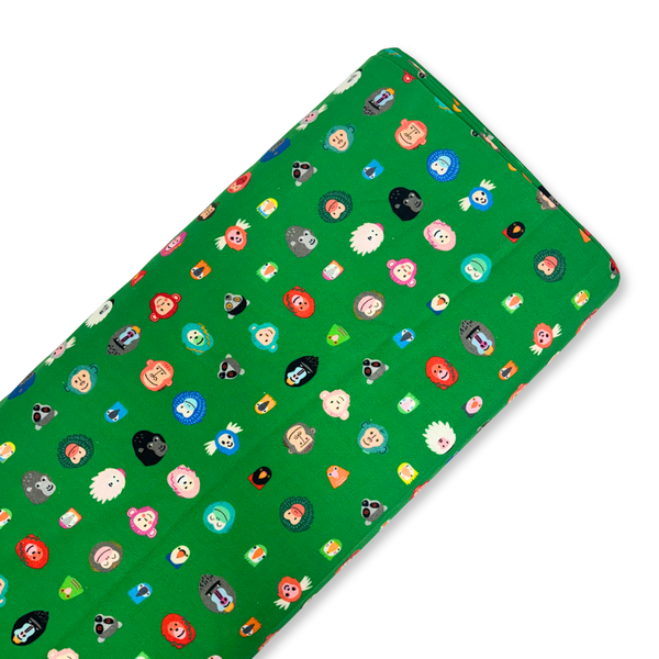Tela Estampada de 100% Algodón 44" Animales, Treetop Jungle / Verde - 1 yarda