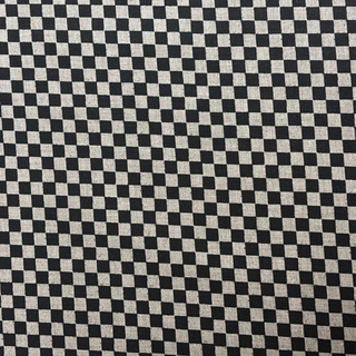 Tela Estampada de 100% Algodón 44/45" Checkers, Gris / Negro - 1 yarda