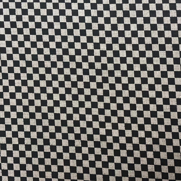 Tela Estampada de 100% Algodón 44/45" Checkers, Gris / Negro - 1 yarda