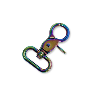 Iridescent Rainbow Snap Hook 1", 25 mm – 2 pieces