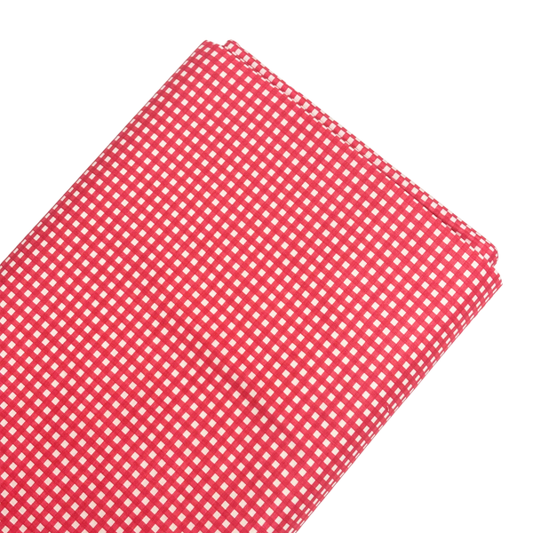 Tela Estampada de 100% Algodón 44" Gingham, Tea Rose - 1 yarda