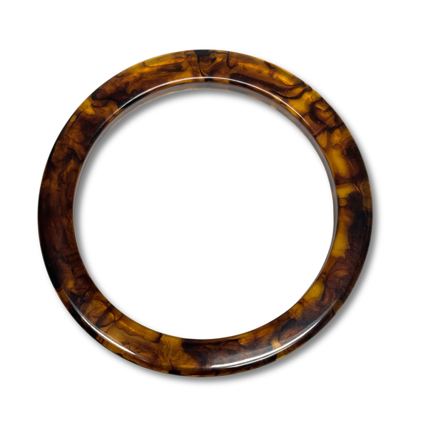 Acrylic Circle Purse Handles 11.5 cm, Amber – 1 pair