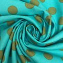 Tela Estampada de 100% Algodón 44" Polka Dots Grandes, Agave - 1 yarda