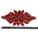 Rhinestone Applique, 11.5" x 5.5", Rojo – 1 pieza