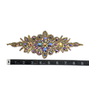Rhinestone Applique, 9.5" x 3.5", Amarillo Claro – 1 pieza