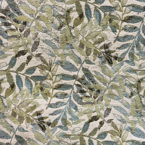 Tela Brocado 60”, Hojas Verdes – 1 yarda
