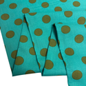 Tela Estampada de 100% Algodón 44" Polka Dots Grandes, Agave - 1 yarda