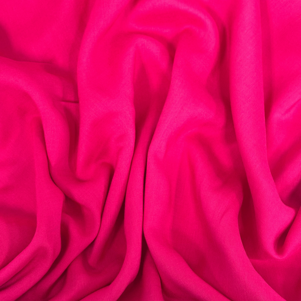 60" Rayon Challis Fabric, Fuchsia - 1 yard