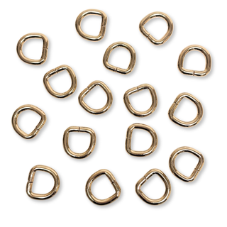 D-ring Gold ½", 12 mm – 4 pieces