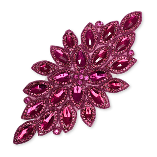 Rhinestone Applique, 11.5" x 5.5", Rosa – 1 pieza