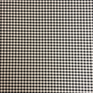 100% Cotton Printed Fabric 44" Gingham, Black / Brown - 1 yard