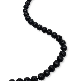 Cuentas Redondas de Piedra de Lava Negra - 10 mm