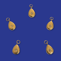 Teardrop Stud Earrings with Gemstone, 18kt Gold Plated Stainless Steel, 20mm - 1 piece
