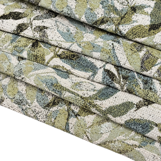 Tela Brocado 60”, Hojas Verdes – 1 yarda