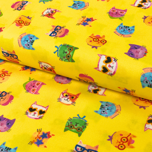 100% Cotton Printed Fabric 44" Retro, Vintage Gentleman - 1 yard