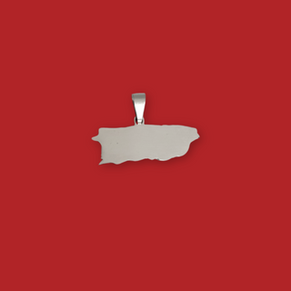 Puerto Rico (Mapa) - Charm de Stainless Steel; 1 pieza - Plateado