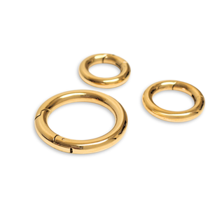 Aro con Cierre de Resorte, Stainless Steel Dorado – 1 Pieza