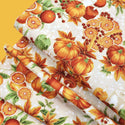 Autumn Pumpkins - Thanksgiving Fabric- 100% Cotton Print Fabric, 44/45" Wide